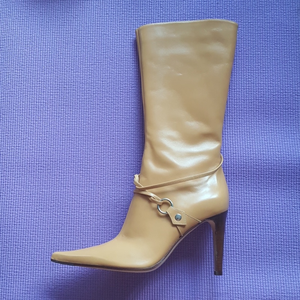 SERGIO ROSSI camel tan boots 38 7.5